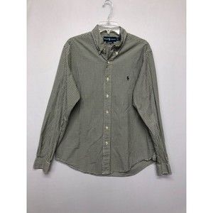 Vintage Ralph Lauren Men Custom Fit Button Shirt Size Large Plaid M114 -22